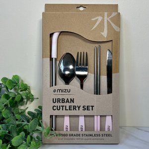 Mizu Stainless Steel 5-Piece Urban Cutlery Set, Soft Pink